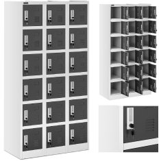 NEW Omarica s socialnimi omaricami kovinska omarica za garderobe 18 omaric za ključe