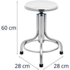 Miramarket Laboratorijski stolček iz nerjavečega jekla 45-60 cm do 150 kg