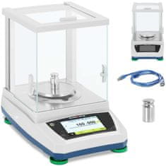 NEW Analitična laboratorijska tehtnica s steklenim pokrovom LCD plošča na dotik 300 g / 0,001 g