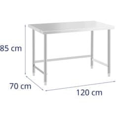 Royal Catering Osrednja jeklena delovna miza 120 x 70 cm do 93 kg