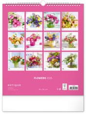 NOTIQUE Stenski koledar Flowers 2025, 30 x 34 cm