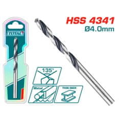 Total HSS 4341 vrtalni sveder 4mm / INDUSTRIAL (TAC1200404)