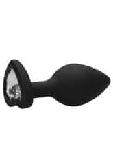 Ero Diamond Heart Butt Plug - Regular - Black