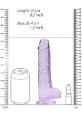 Ero 8"" / 20 cm Realistični dildo s kroglicami - vijoličen