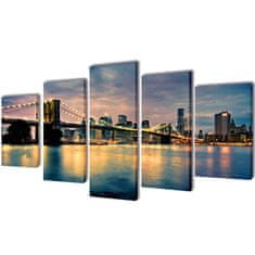 Vidaxl Set platen s printom reke in Brooklynskega mostu 200 x 100 cm