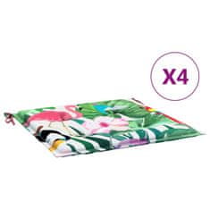 Vidaxl Blazine za vrtne stole 4 kosi večbarvne 40x40x3 cm tkanina