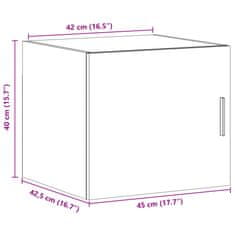 Vidaxl Stenska omarica dimljeni hrast 45x42,5x40 cm inženirski les