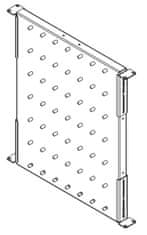 LEGRAND EvoLine 4-točkovna fiksna polica 1U 372 mm, variabilna montaža 355-500 mm, nosilnost 50 kg, črna, perforirana