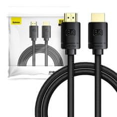 NEW Baseus High Definition Series HDMI 2.1 kabel, 8K 60Hz, 3D, HDR, 48Gbps, 3 m (črn)