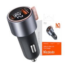 Mcdodo CC-5670 75W digitalni zaslon PD 1*USB-A 1*USB-C avtomobilski polnilec