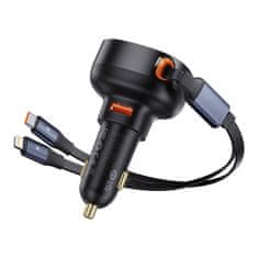 NEW Avtomobilski polnilec Baseus Enjoyment USB s kablom USB-C in Lightning 60 W (črn)