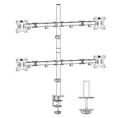 ACT AC8304 4 x monitor - 32" VESA črn, nosilec