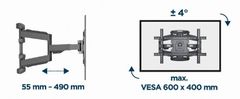 Gembird WM-75ST-02 TV stenski gibljiv nosilec 32" - 75"