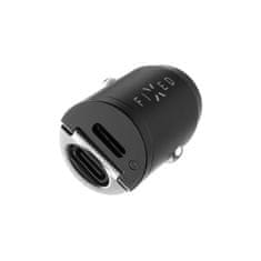 FIXED FIXED FIXCC30M-CC-BK Dual USB-C avtopolnilec, 30W, črn