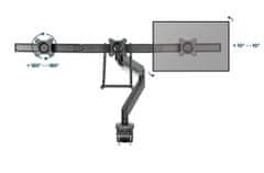 Gembird MA-DA3-03 namizna nastavljiva roka za 3 monitorje 17"-27" z držalom