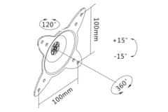 Digitus Univerzalni stenski nosilec DA-90350 z vrtljivo funkcijo črn 17" - 32"