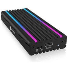 RaidSonic Ohišje IcyBox IB-1824ML-C31 za 1x NVMe z vmesnikoma USB 3.1 (Gen 2) Type-C in Type-A LED črn