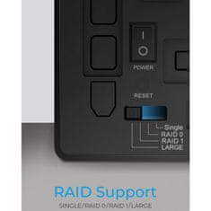 RaidSonic IcyBox IB-RD3802-C31 RAID ohišje za 2xHDD 3.5 z USB3.1 (Gen 2) Type-C črna