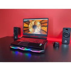 Marvo FN-40 2-port HUB, do 17", RGB črno stojalo za prenosni računalnik s ventilatorjem