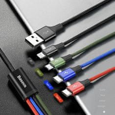 BASEUS kabel USB 4v1 Lightning/2xTipC/ Mikro 1.2m tri barve CA1T4-B01