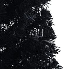 Vidaxl Umetna polovična novoletna jelka s stojalom črna 120 cm PVC