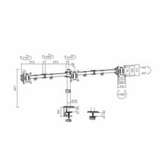 S-box namizni nosilec za 3x monitor LCD-352/3-2 črn