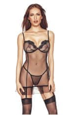 Ero Palmina black S/M (czarna halka&stringi/black chemise&string)