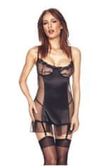 Ero Luxx black S/M (czarna halka&stringi/black chemise&string)