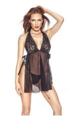 Ero Lula black S/M (czarna halka&stringi/black chemise&string)