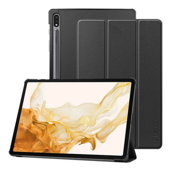 Neogo Smart Cover ovitek za Samsung Galaxy Tab S8 Plus 12.4'' 2022, črna