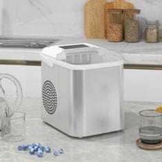 HOMCOM Ledomat Ice Maker 9 Kock Pripravljenih V 6-13 Minutah, 12 Kg V 24 Urah, Samočistilni Ledomat Z Lopatko, Bel 