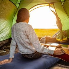 OUTSUNNY Vodoodbojna Zračna Blazina Camping Sleeping Mat S Tlačilko Za Noge In Torbo Za Prenašanje, Modra, Do 80 Kg 