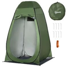 OUTSUNNY Pop-Up Shower Tent Wc Šotor Za Kampiranje, Mobilni Zunanji Wc, Temno Zelen, S Torbo Za Prenašanje, 126X124X189 Cm 