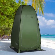 OUTSUNNY Pop-Up Shower Tent Wc Šotor Za Kampiranje, Mobilni Zunanji Wc, Temno Zelen, S Torbo Za Prenašanje, 126X124X189 Cm 