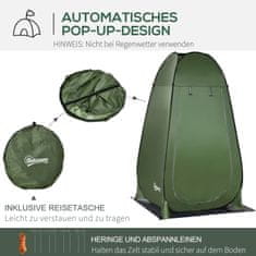 OUTSUNNY Pop-Up Shower Tent Wc Šotor Za Kampiranje, Mobilni Zunanji Wc, Temno Zelen, S Torbo Za Prenašanje, 126X124X189 Cm 