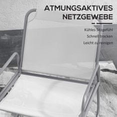 OUTSUNNY 3 Kom. Bistro Garnitura, Balkonska Garnitura 1 Miza, 2 Stola, Garnitura Vrtnega Pohištva, Garnitura Vrtnega Pohištva Za Vrt, Teraso, Mreža, Svetlo Siva 