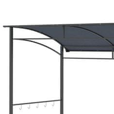 OUTSUNNY Bbq Gazebo Grill Nadstrešek Dežna Prevleka Uv Odporna Vodoodporna S Kavlji Jekleni Okvir Poliester Siva 215 X 150 X 174/220 Cm 