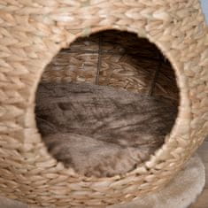 PAWHUT Cat Tree Praskalnik Pohištvo Za Mačje Mladiče Z Igračo Z Žogo Iz Mehkega Pliša Sisal, Rumena, Višina 82,5 Cm 