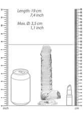 Ero 7"" / 18 cm Realistični dildo s kroglicami - prozoren