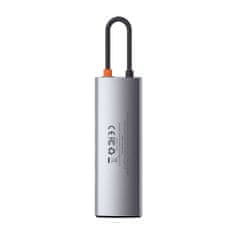 NEW Vozlišče 8v1 Baseus Metal Gleam Series, USB-C do 3x USB 3.0 + HDMI + USB-C PD + Ethernet RJ45 + microSD/SD
