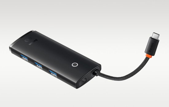 NEW Baseus 5-portni USB-C do HDMI+USB3.0x3+PD HUB (črn)