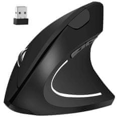 NEW Brezžična navpična igralna miška ergonomska miška za prenosni računalnik za desničarje tiha črna