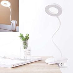NEW Alogy Namizna LED obročna svetilka z namizno sponko za mizo Brezžična prilagodljiva bela