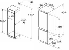 Bosch KIN96VFD0 Serie 4 vgradni hladilnik z zmrzovalnikom spodaj