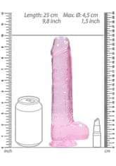 Ero 9"" / 23 cm Realistični dildo s kroglicami - roza