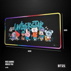 NEW BT21 - XXL igralna/namizna podloga z osvetlitvijo LED (90 x 40 cm)