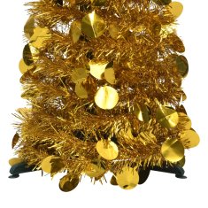 Vidaxl Zložljiva umetna novoletna jelka zlata 120 cm PET