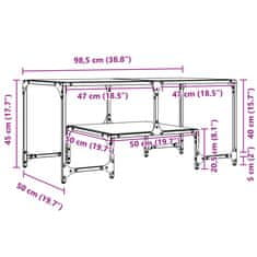 Vidaxl Klubska mizica s stekleno površino 98,5x50x45 cm jeklo