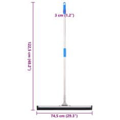 Vidaxl Čistilec tal 74,5x122,5 cm jeklo in guma