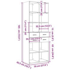 Vidaxl Visoka omara sonoma hrast 70x42,5x185 cm inženirski les